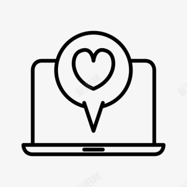 心脏笔记本电脑比如图标图标