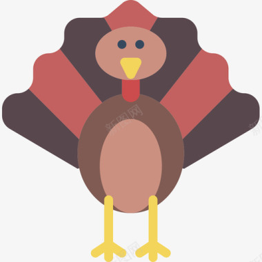 火鸡感恩节54平的图标图标