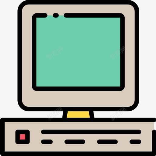 电脑80年代图标2线性颜色svg_新图网 https://ixintu.com 80年代图标2 电脑 线性颜色