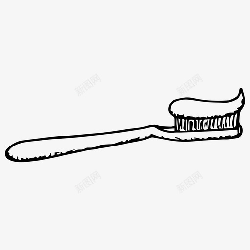 牙刷手绘卫生图标svg_新图网 https://ixintu.com 卫生 卫生产品 手绘 牙刷 牙膏 牙齿清洁