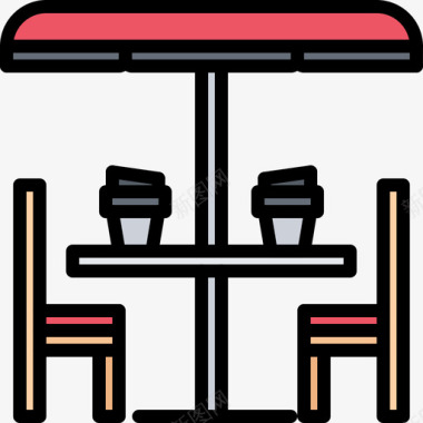 桌子咖啡71彩色图标图标