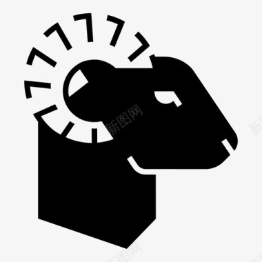 公羊动物头图标图标