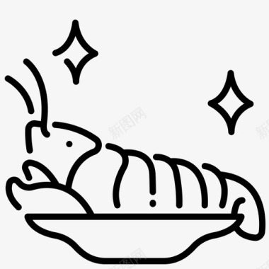 龙虾上碟晚餐餐厅图标图标