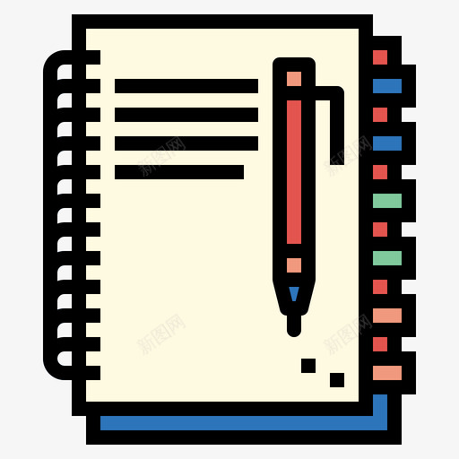 笔记本书店3线性颜色图标svg_新图网 https://ixintu.com 书店 笔记本 线性 颜色