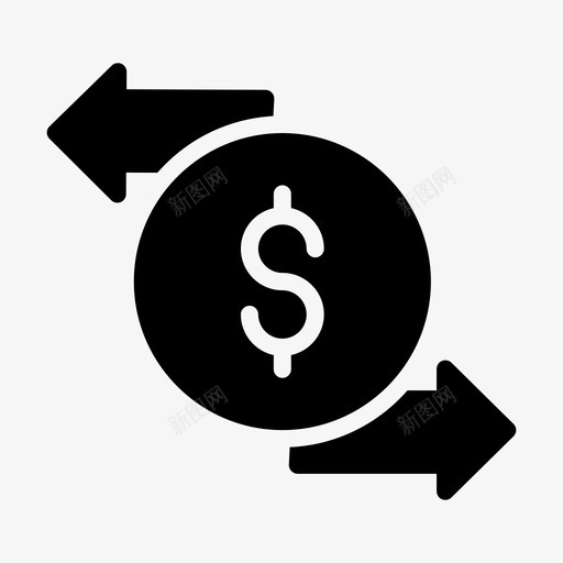 转移美元财务货币图标svg_新图网 https://ixintu.com 共享 图标 字形 美元 财务 货币 转移