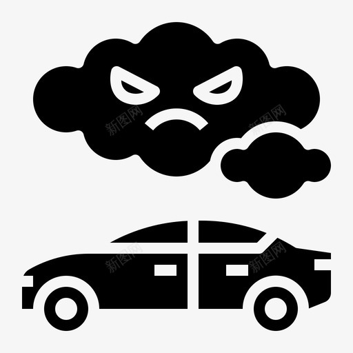 汽车污染空气污染一氧化碳图标svg_新图网 https://ixintu.com 一氧化碳 全球 变暖 固体 污染 汽车 空气污染