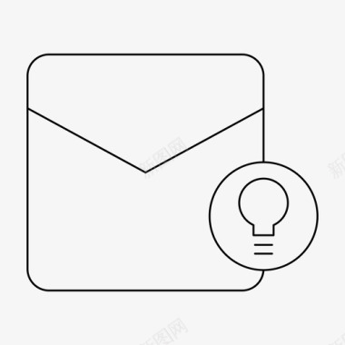 邮件灯泡信封图标图标