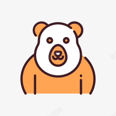 熊动物园19线性颜色图标图标