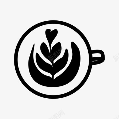 拿铁艺术咖啡师卡布奇诺图标图标