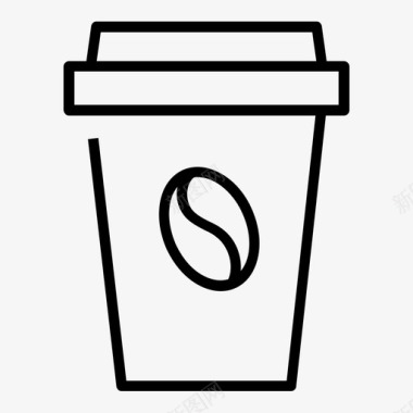 咖啡杯饮料咖啡店线路图标集1图标