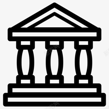 传统银行古典宫廷图标图标