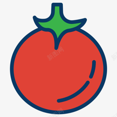 番茄水果和蔬菜36线形颜色图标图标
