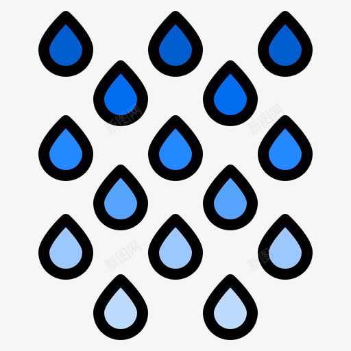 雨211天气线性颜色图标svg_新图网 https://ixintu.com 211天气 线性 颜色