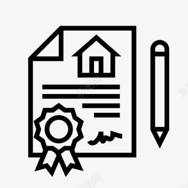 房产证房产协议房屋合同图标图标