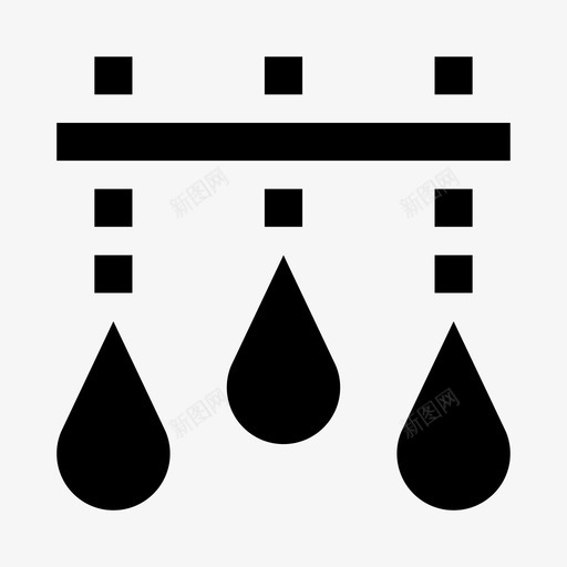 滴灌水分雨水图标svg_新图网 https://ixintu.com 固体 家4 水分 湿润 滴灌 表面 雨水