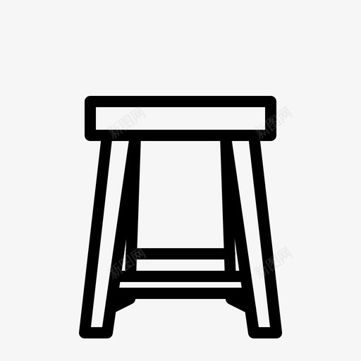 椅子长凳家居图标svg_新图网 https://ixintu.com 内部 内饰 凳子 家居 椅子 轮廓 长凳
