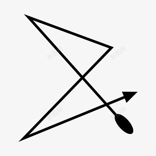 箭头弓十字图标svg_新图网 https://ixintu.com 十字 方向 箭头