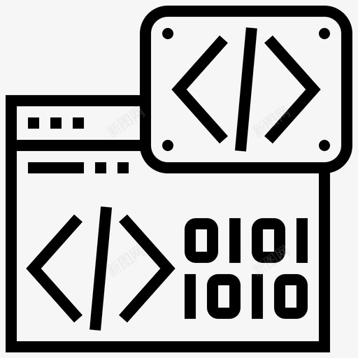 二进制代码编程63线性图标svg_新图网 https://ixintu.com 二进制 代码 线性 编程