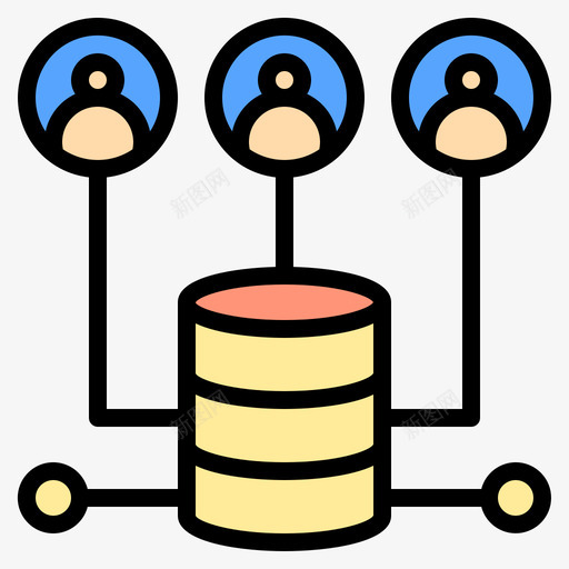 服务器数字服务2线性颜色图标svg_新图网 https://ixintu.com 数字 服务 服务器 线性 颜色