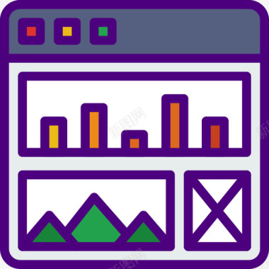 网络分析用户界面第3卷第4卷线性颜色图标图标
