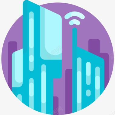 智能城市未来科技7平面图标图标
