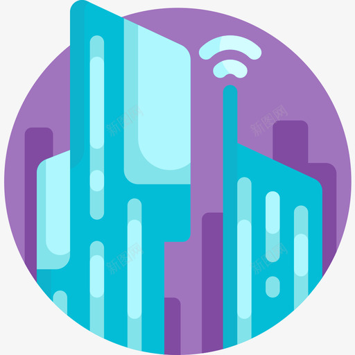 智能城市未来科技7平面图标svg_新图网 https://ixintu.com 城市 平面 智能 未来 科技