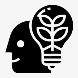 增长思维绿色思维生态增长图标高清图片