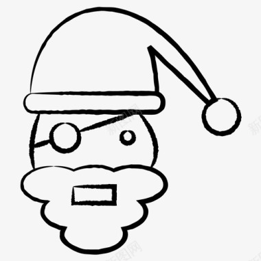 圣诞老人冬天圣诞涂鸦图标图标