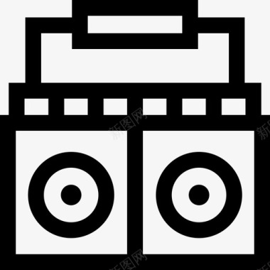 收音机嘻哈32线性图标图标