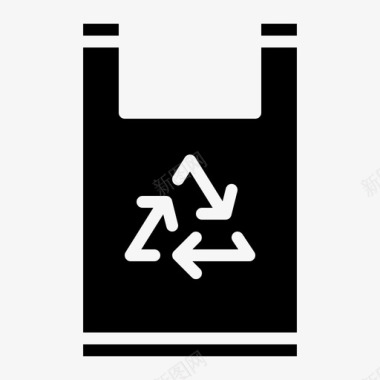 回收袋塑料可重复使用图标图标