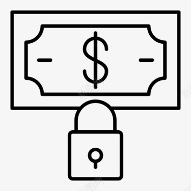 支付锁美元货币图标图标