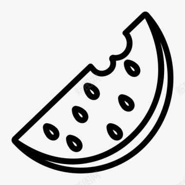 夏季水果食物西瓜图标图标