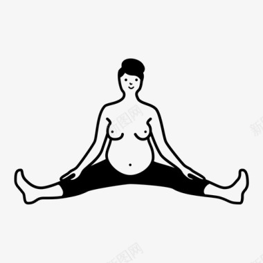 产前瑜伽怀孕伸展图标图标
