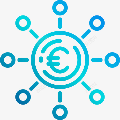 欧元货币资金线性梯度图标svg_新图网 https://ixintu.com 欧元 线性梯度 货币资金