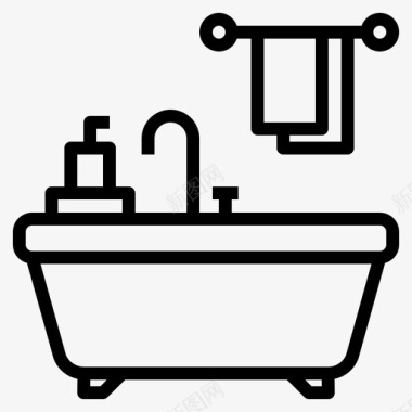 浴室浴缸家图标图标