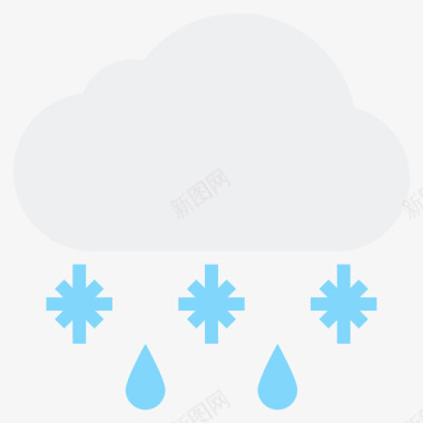 雨夹雪223号天气平坦图标图标