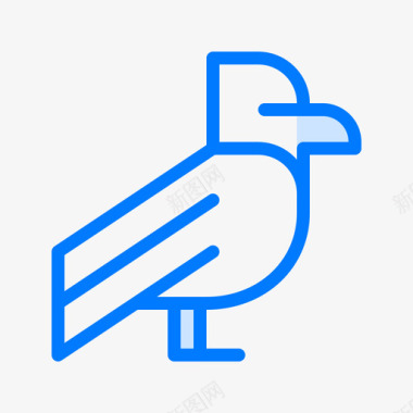 乌鸦小鸟4蓝色图标图标