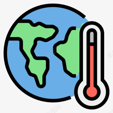 全球变暖全球变暖11线性颜色图标图标