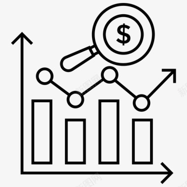 财务增长分析业务发展增长图图标图标