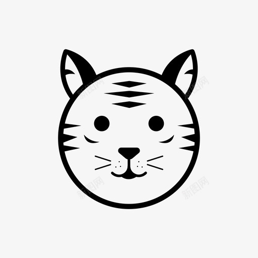 老虎猫条纹图标svg_新图网 https://ixintu.com 动物 条纹 老虎