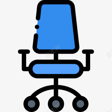 椅子145办公室线性颜色图标图标