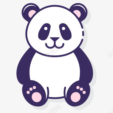 熊猫熊22号动物线形颜色图标图标