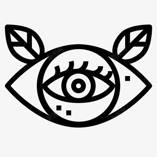 眼睛纹身7线状图标svg_新图网 https://ixintu.com 眼睛 纹身 线状