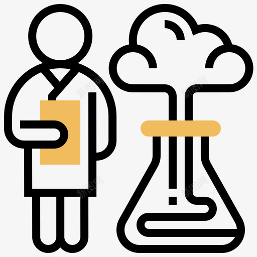 科学生物工程24黄影图标svg_新图网 https://ixintu.com 生物工程 科学 黄影