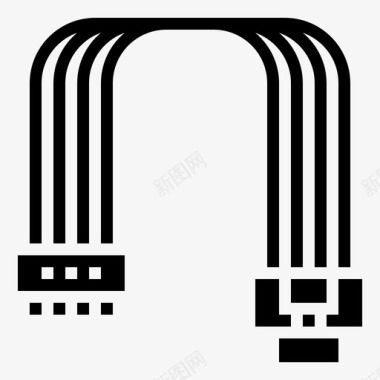 插头连接器类型4字形图标图标