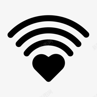 爱的信号连接情人节图标图标
