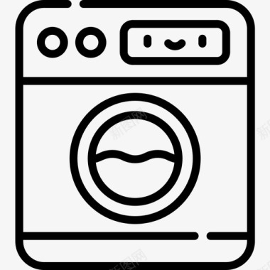 洗衣机智能家居37线性图标图标