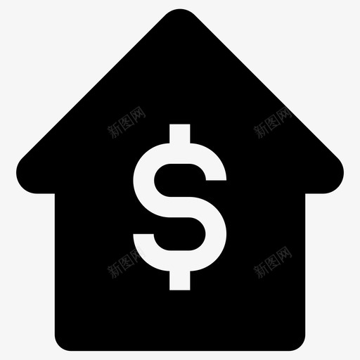 资产美元房子图标svg_新图网 https://ixintu.com 价格 房子 美元 财产 资产 金钱