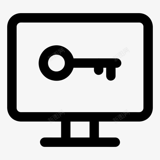 电脑钥匙锁密码图标svg_新图网 https://ixintu.com 保护 安全 密码 电脑 钥匙