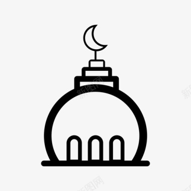 清真寺圆顶伊斯兰教斋月图标图标